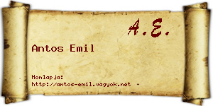 Antos Emil névjegykártya